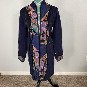Koos Of Course Floral Quilted & Knit Cardigan size XS Silk & Wool